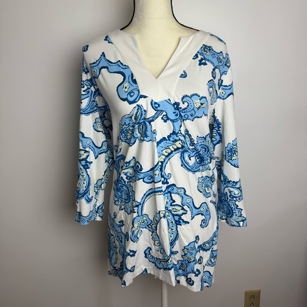 J MCLAUGHLIN Catalina Tunic Blue Print